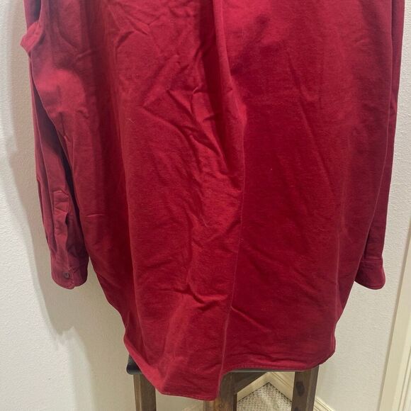 L.L. Bean Dark Red 100% Cotton Chamois Cloth Button Front Men's Shirt Size XXL - Picture 8 of 9